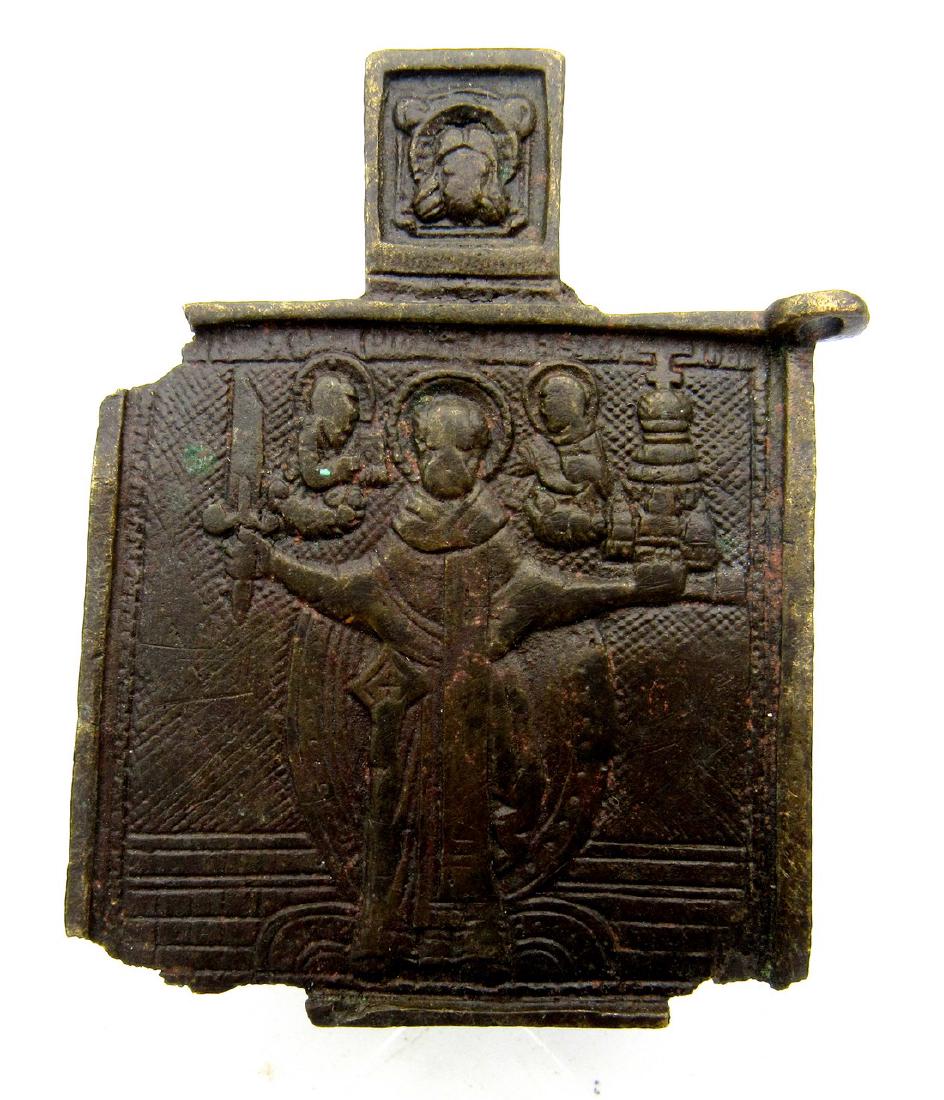 Medieval Icon Depicting Guardian Saints (1 of 3)