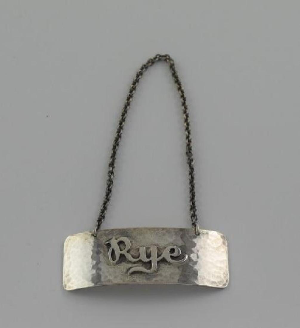 Arts & Crafts Sterling Silver Rye Liquor Tag (1 of 3)
