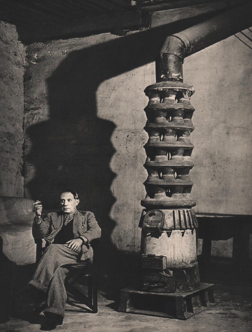 BRASSAI - Portrait of Picasso: Artist: BRASSAI Print Title: Portrait of Picasso Medium: Sheet-fed Gravure Printing Date: 1948 Printed: France Image size approx. 8.5 x 10.5 inches Brassai was a Hungarian–French photographer, sculp