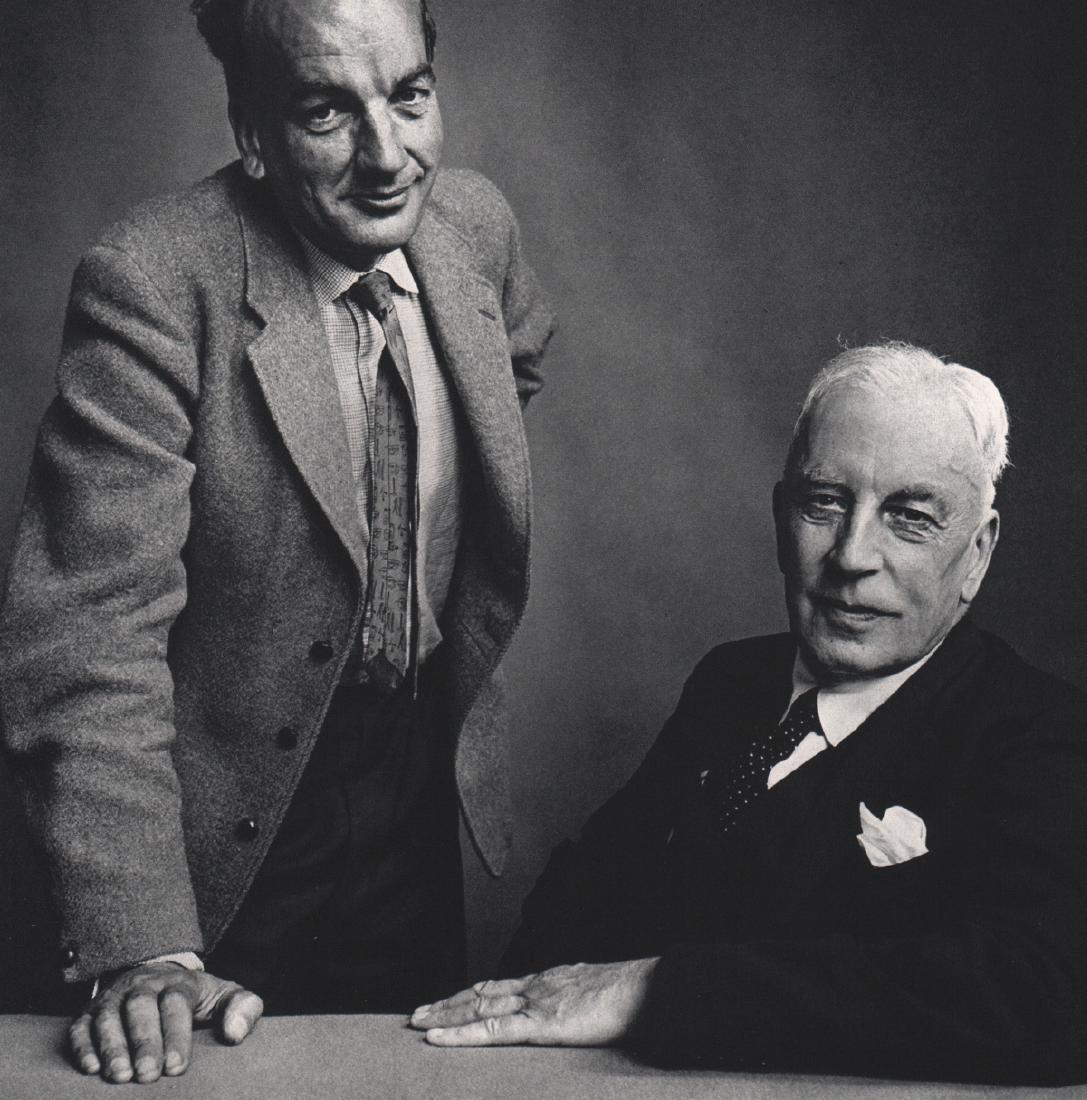 IRVING PENN - Philip and Arnold Toynbee: Artist: IRVING PENN Print Title: Philip and Arnold Toynbee Medium: Sheet-Fed Gravure Printing Date: 1960 Printed Switzerland Image Size: 8 X 8 inches Irving Pennwas an American photographer known for 