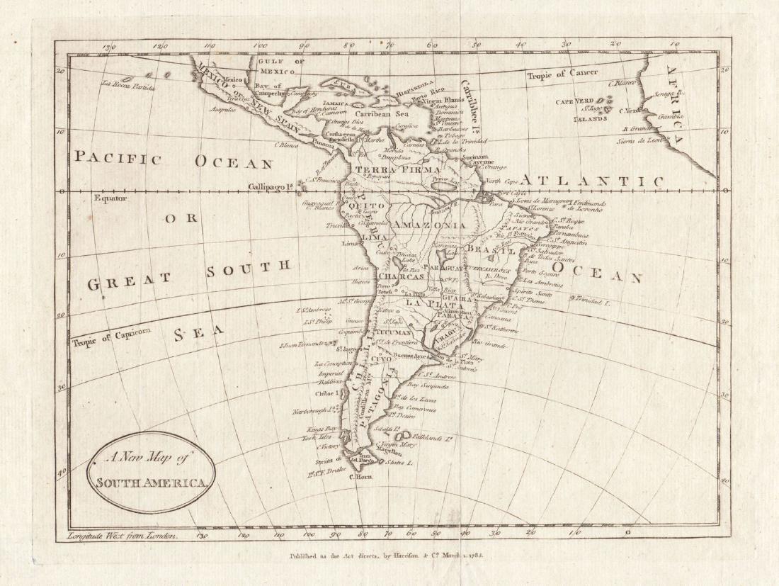 Harrison: Antique Map of South America & Mythical Lakes (1 of 1)