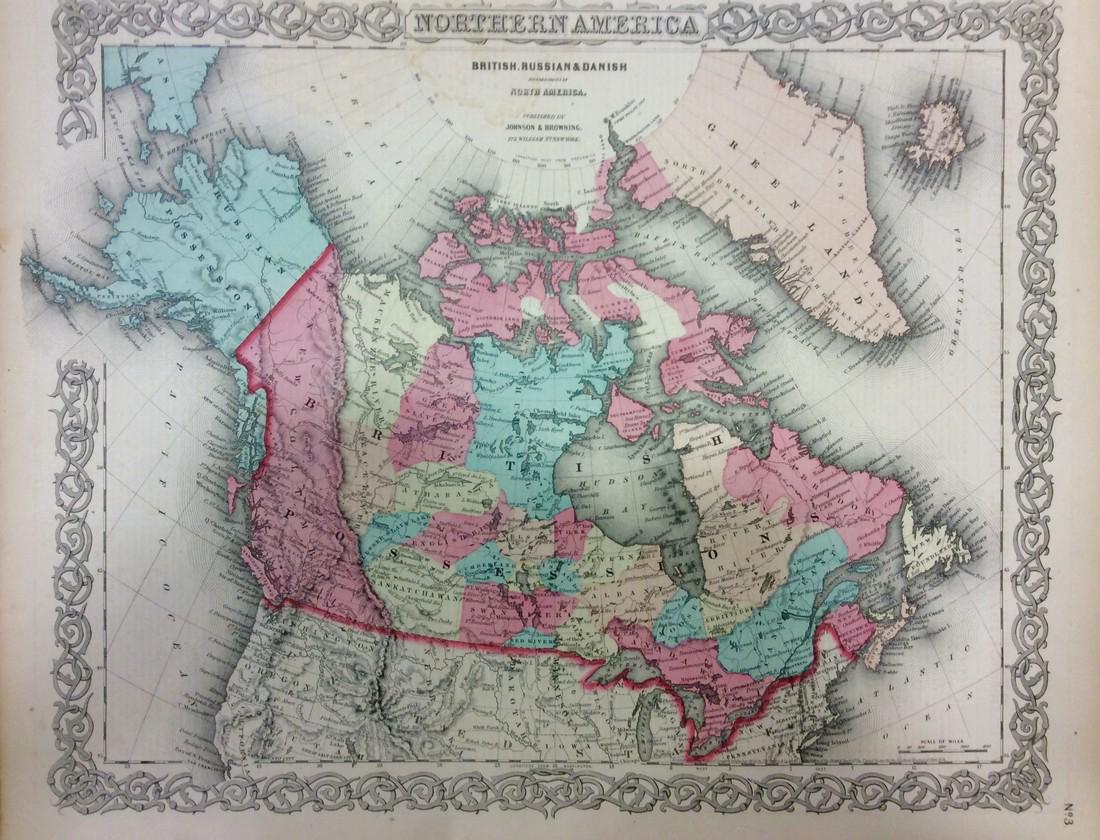 Colton: Antique Map Canada, Russian Alaska & Greenland (1 of 1)
