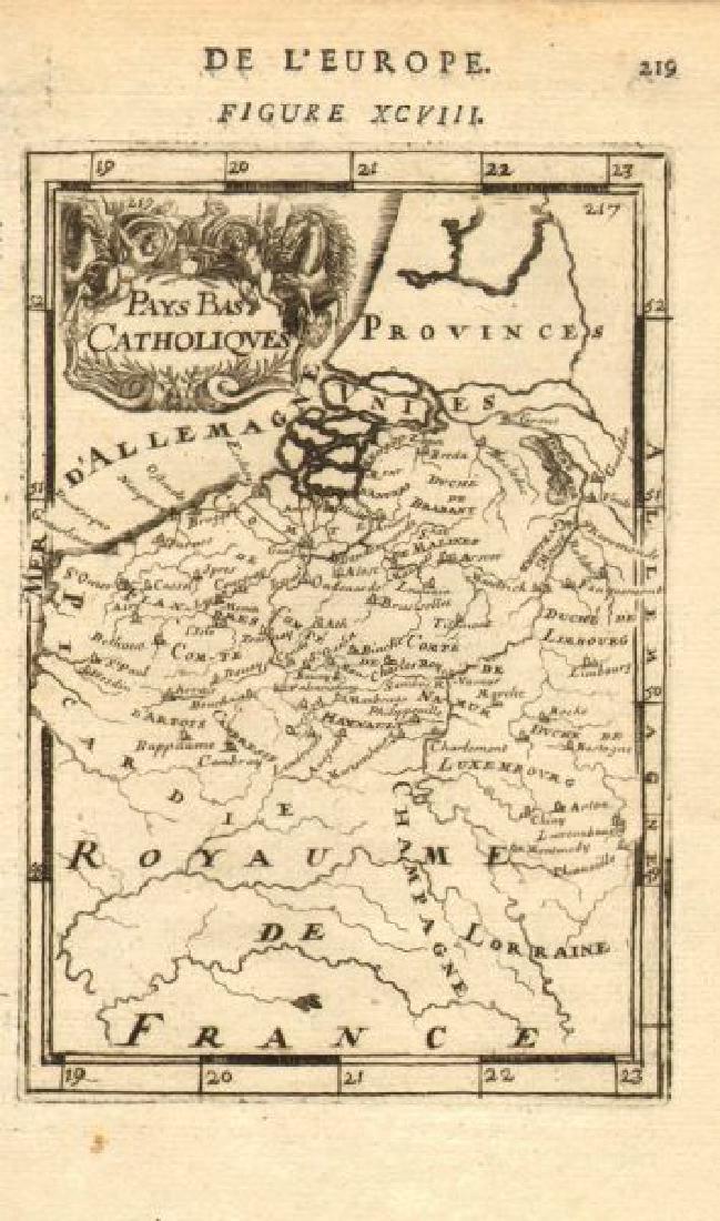 Mallet: Antique Map Spanish/Catholic Netherlands, 1683 (1 of 2)