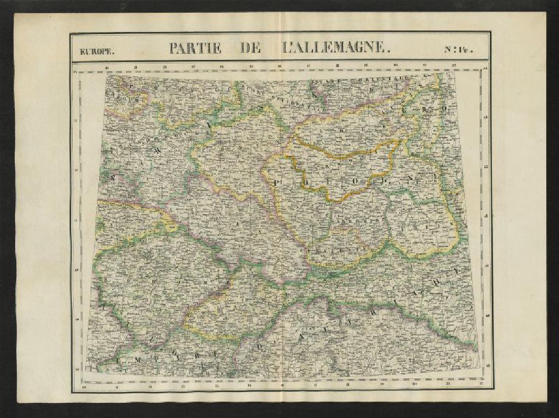 Vandermaelen: Antique Map of Poland Czechia Slovakia: Title/Content of Map: 'Europe - Partie de l'Allemagne - No 14 ' Poland south of Olsztyn, Czechia, Slovakia, and parts of Austria & Western Ukraine Date Printed: 1827 Image Size: Approx 71.0 x 52.0cm, 