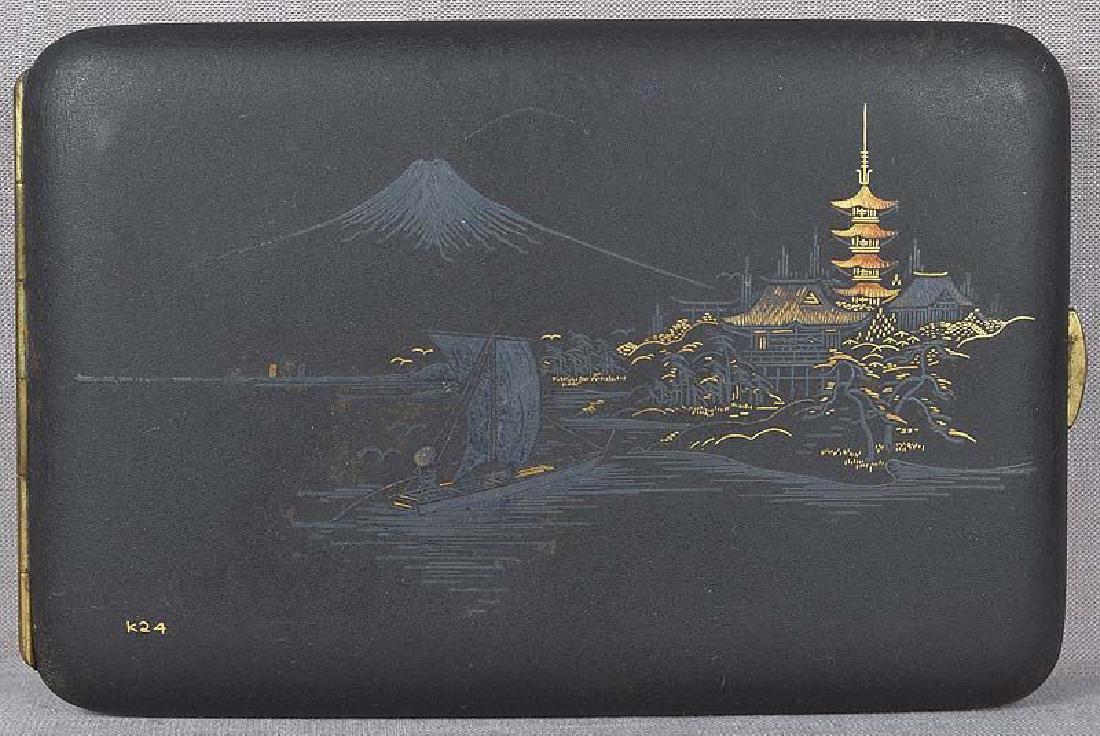 1920s Japanese Komai Cigarette Case Mount Fuji (1 of 6)