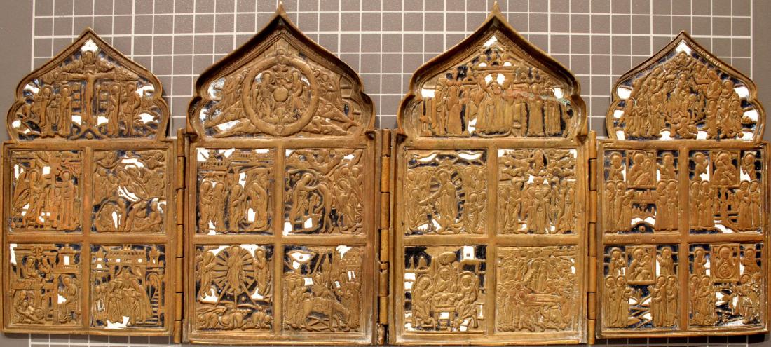 Antique Metal Tetraptychon, 18th-19th C (1 of 1)