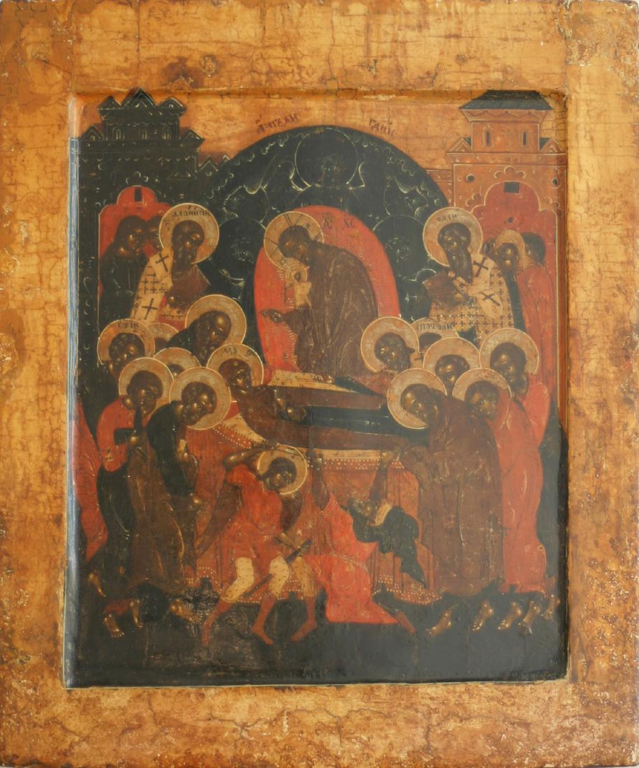 Dormition of the Virgin Mary Antique Icon, 18th C (1 of 1)