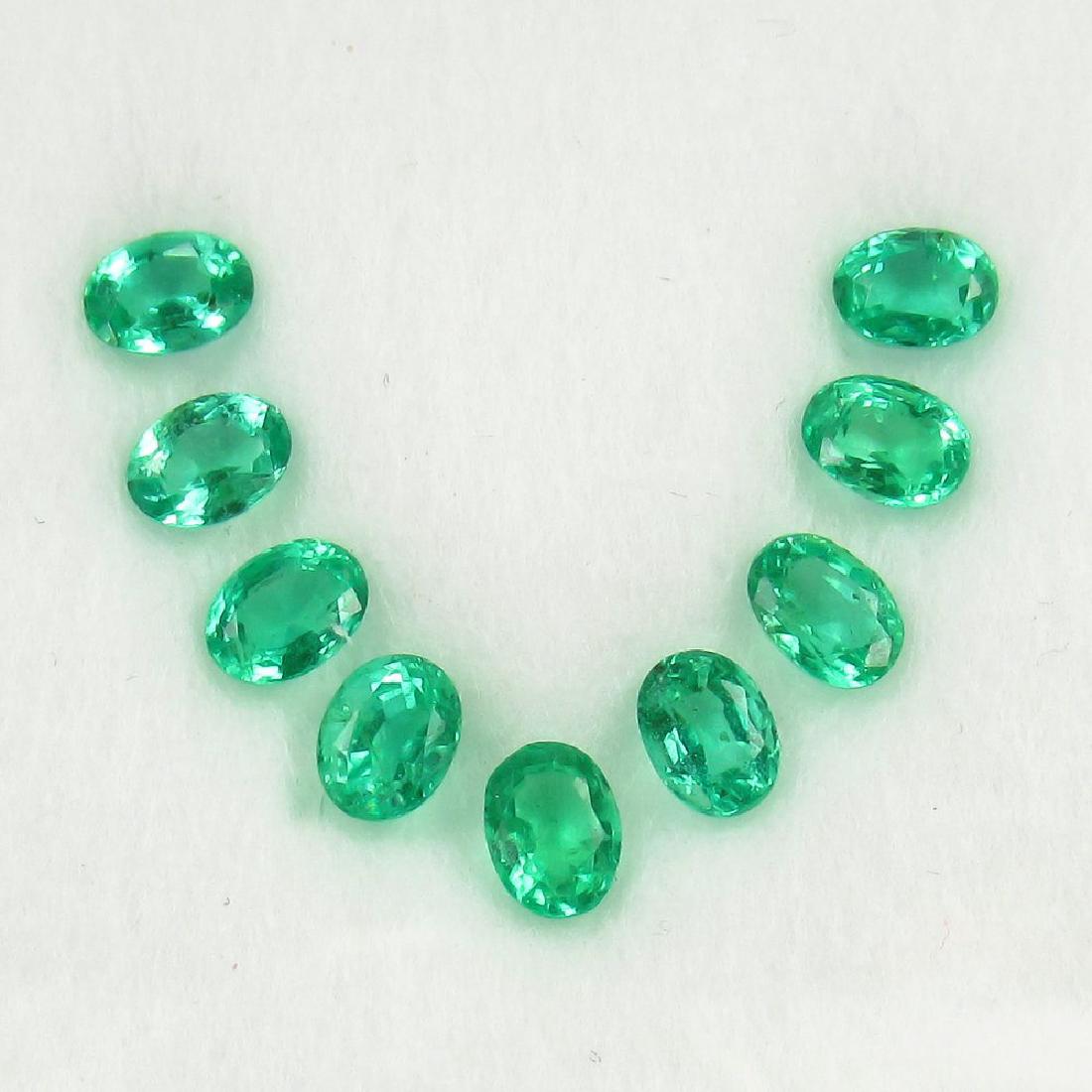 1.78 Carat 9 Loose Emerald Oval Necklace Set (1 of 3)