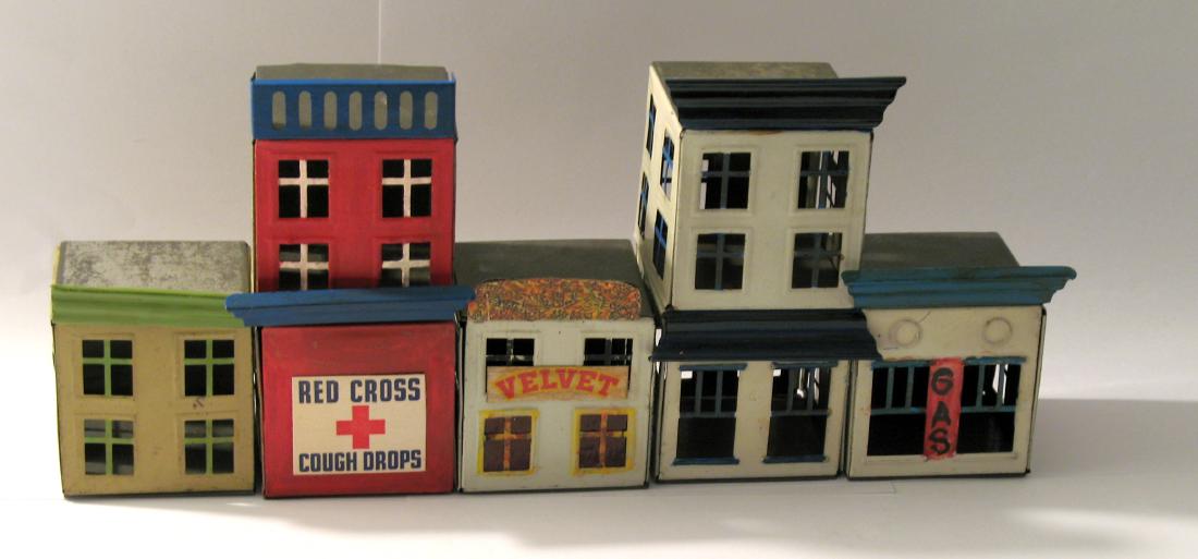 Five Vintage Whimsical Tin Buildings (1 of 6)