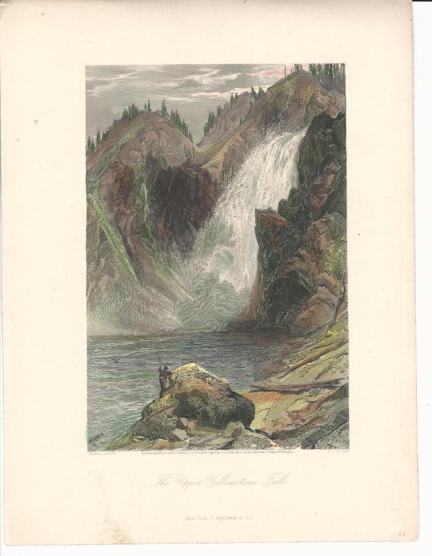 1873 Color Tinted Engraving Upper Yellowstone Falls (1 of 1)