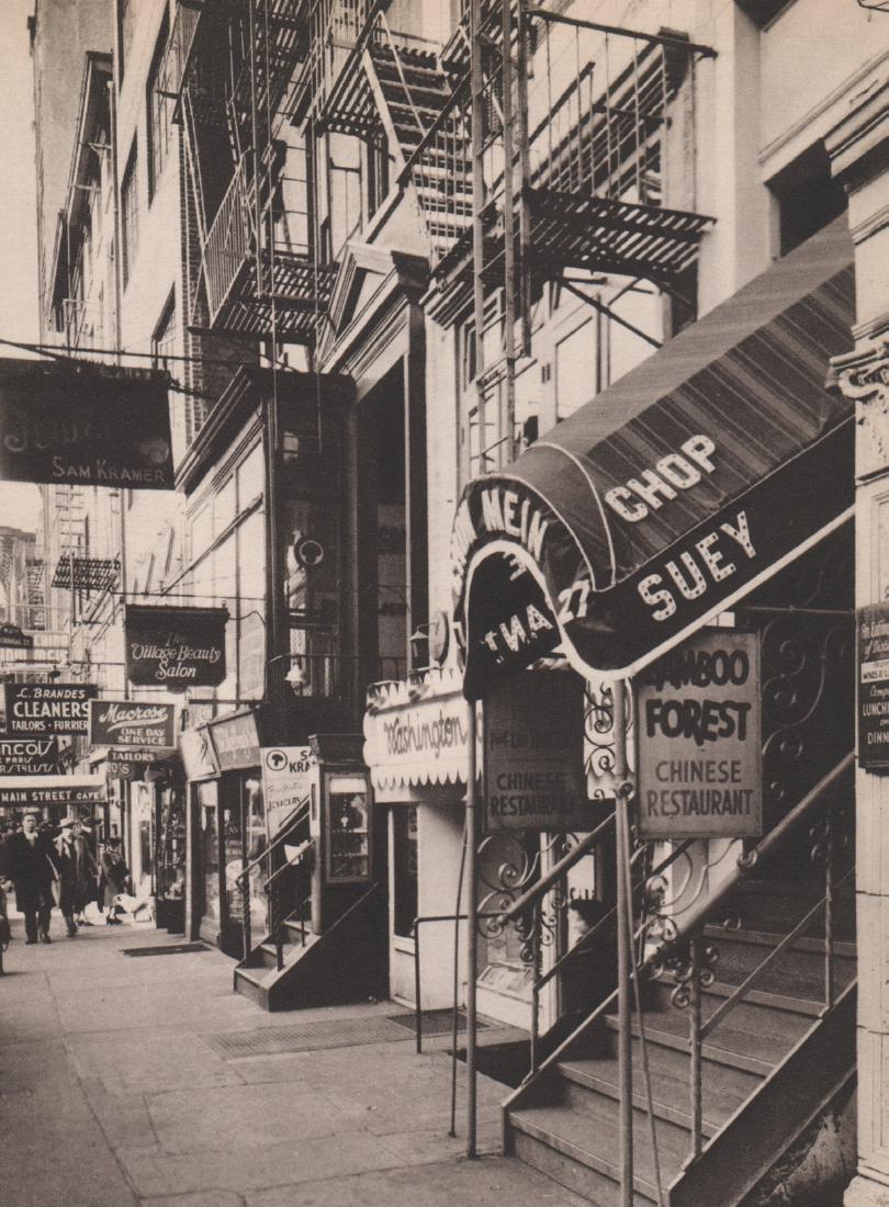 BERENICE ABBOTT - Eighth street shopping District: Artist: BERENICE ABBOTT Print Title: Eighth street shopping District Medium: Sheet-Fed Gravure Printed in 1949 Printed in USA Image size approx. 6 X 7.5 inches Berenice Alice Abbott(1989-1991) was an 