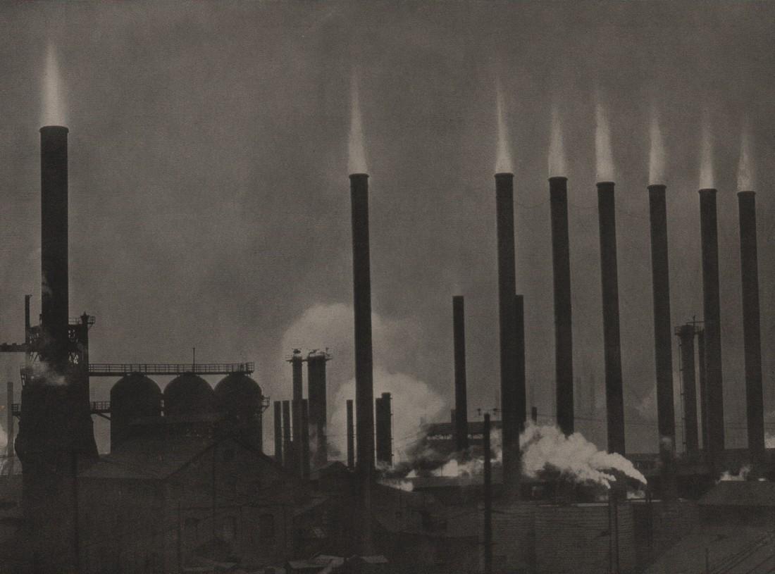 E. O. HOPPÉ - Detroit: Artist: E. O. HOPPÉ Print Title: Detroit Medium: Photoengraving Printed 1930 in Germany Image size (inches) approx. 6 x 8.5” No Reserve: This lot starts at $1 and has no reserve as a courtesy so th