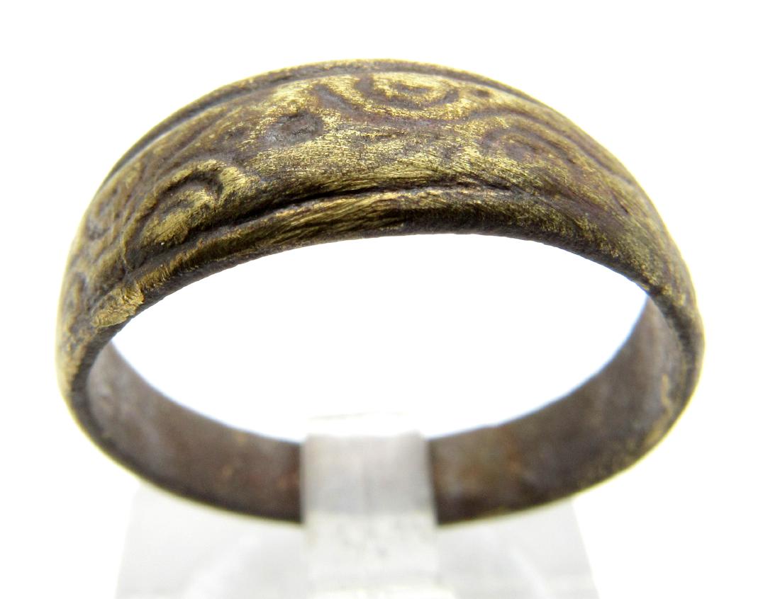 Medieval Viking Wedding Ring With Decoration (1 of 3)