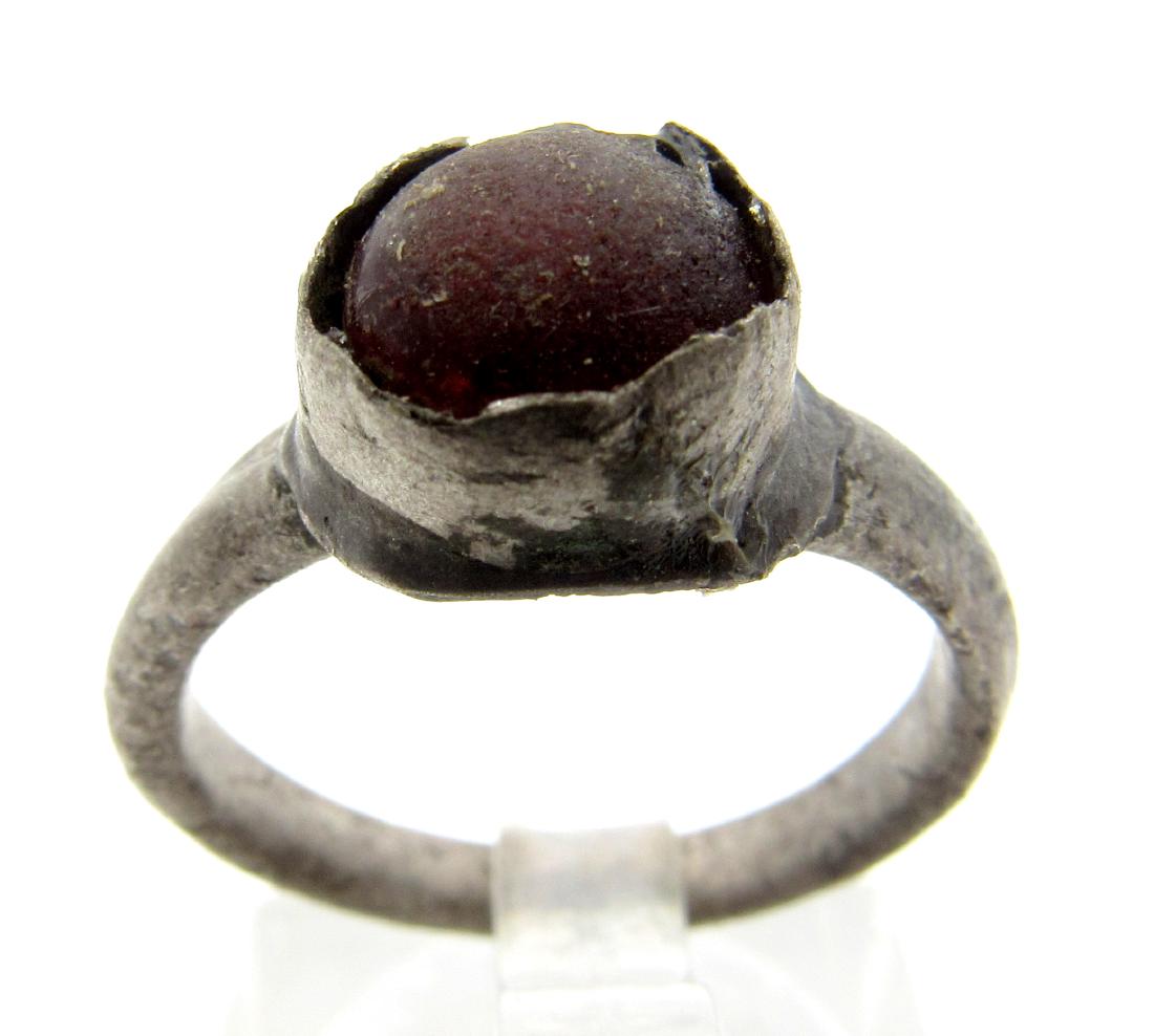 Medieval Viking Ring with Purple Stone (1 of 3)