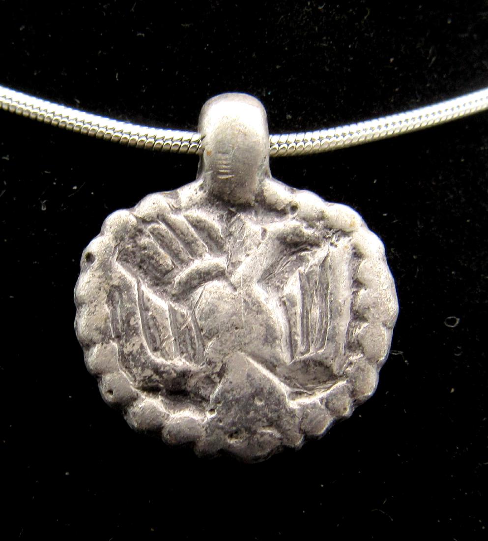 Medieval Viking Silver Pendant with Owl (1 of 2)