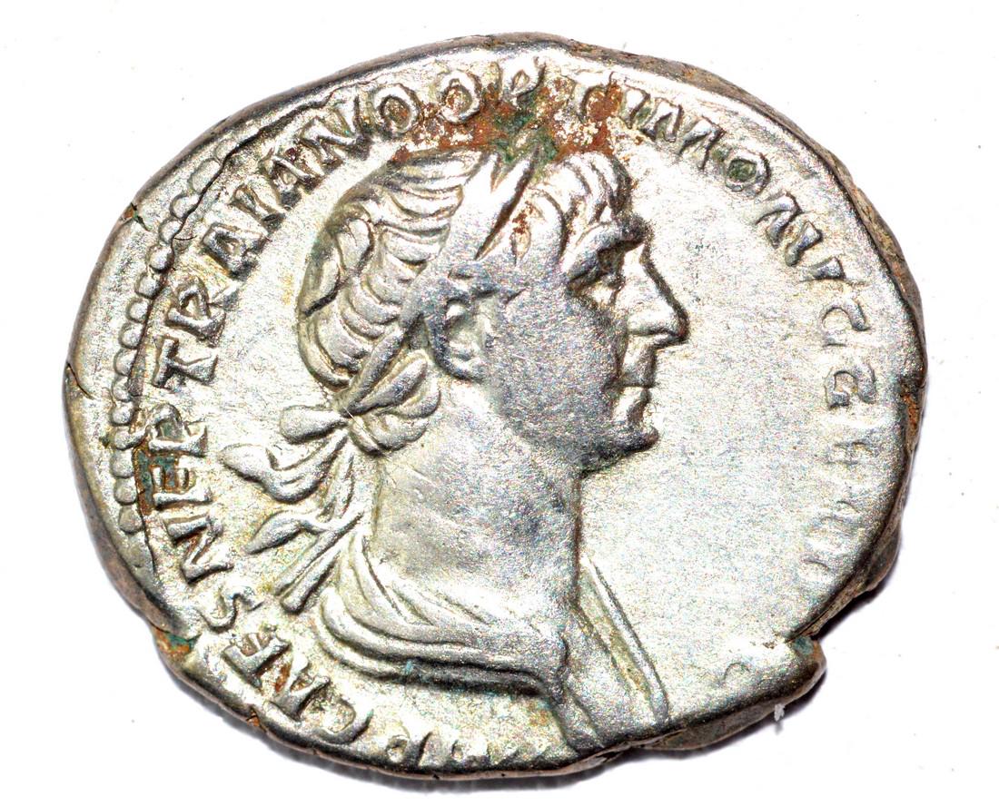Trajan AR Denarius, rv. Genius (1 of 2)