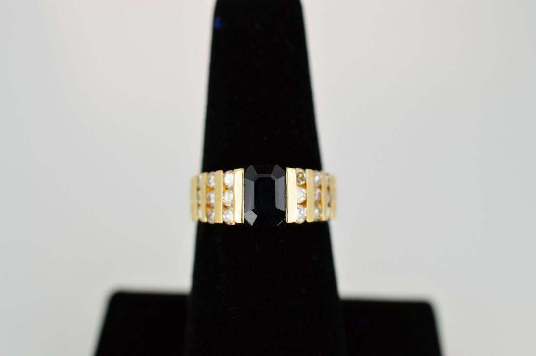 Ladies 14k Yellow Gold Sapphire Diamond Ring, 1.75ct (1 of 3)