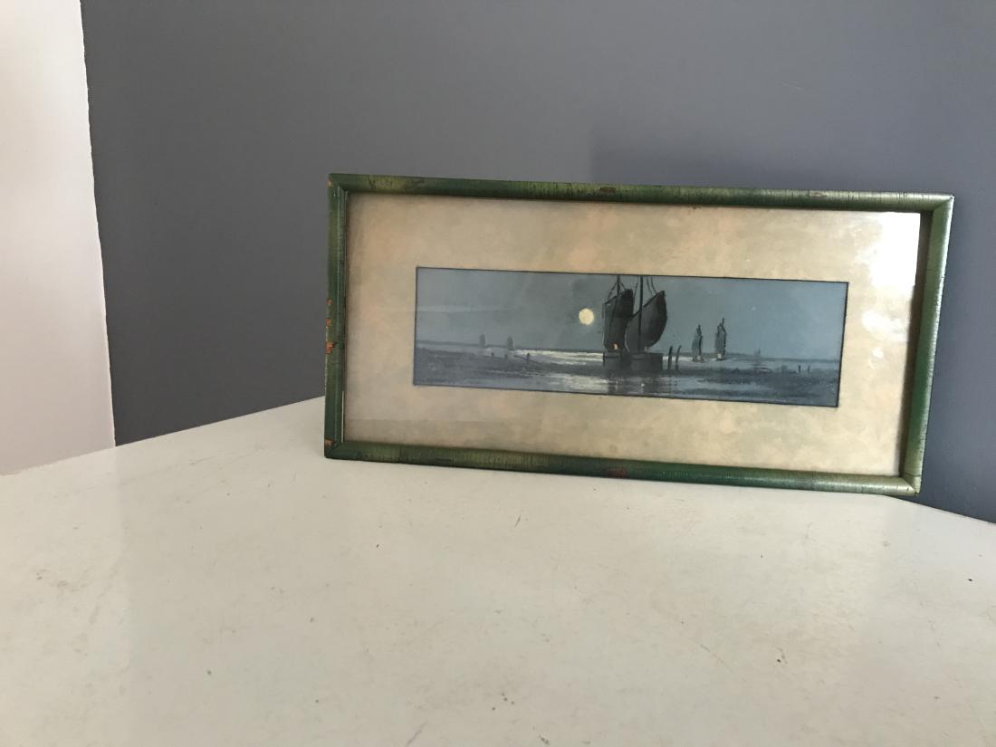 Circa 1940's Watercolor Sailboat Painting Framed (1 of 1)