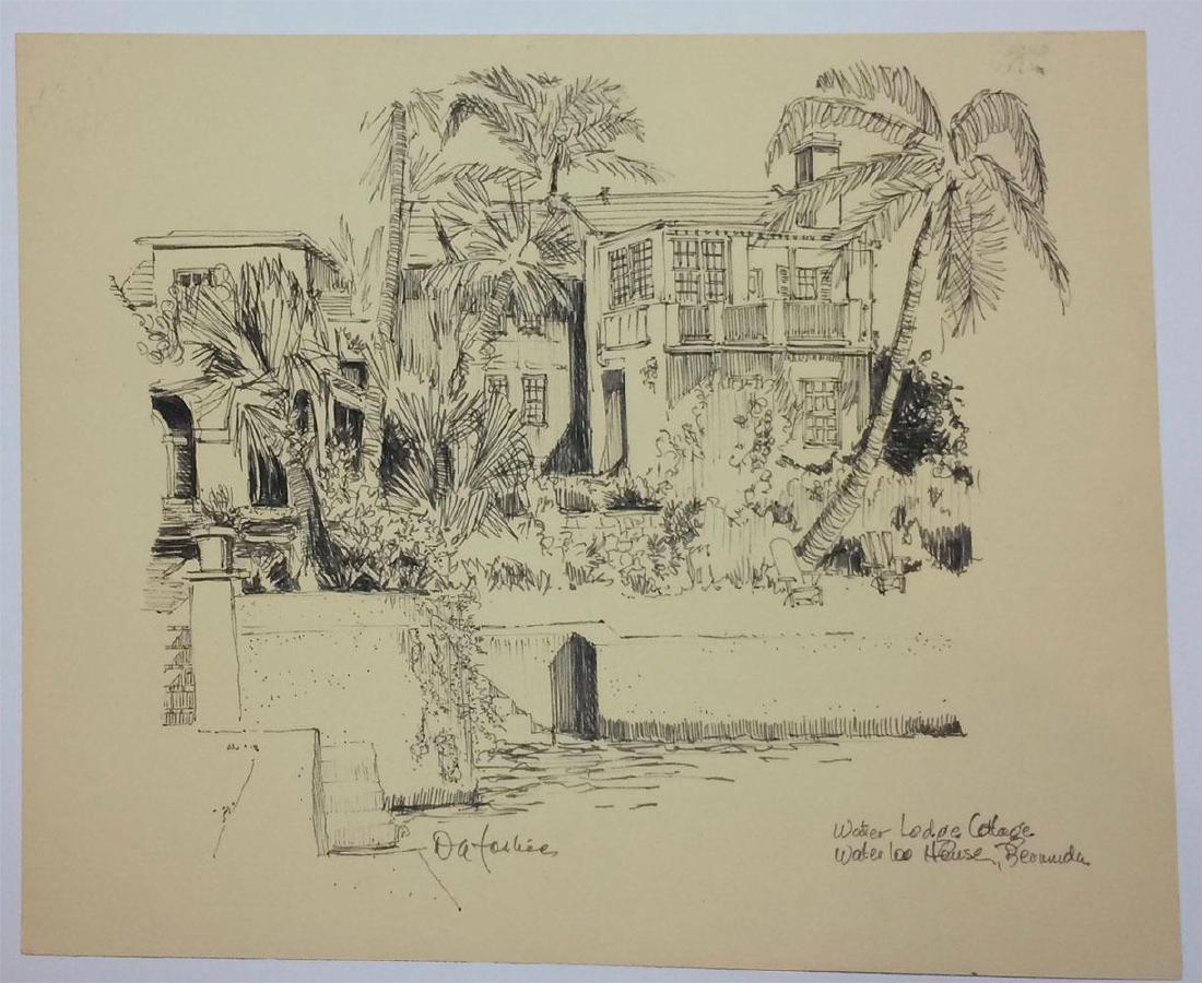 Original Drawing Water Lodge Cottage Waterloo Bermuda (1 of 2)
