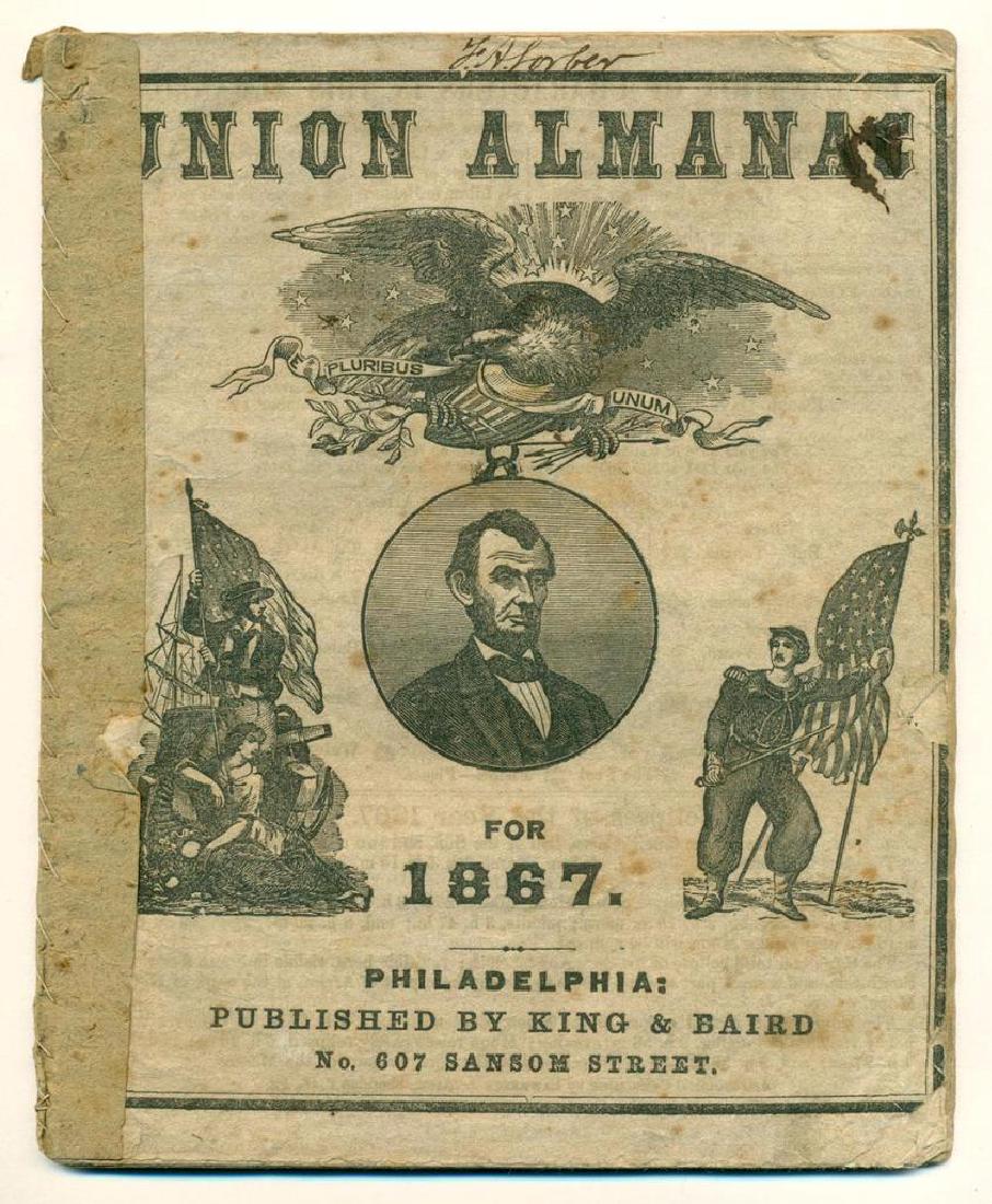 1867 Union Almanac King Baird Philadelphia Patriotic (1 of 1)