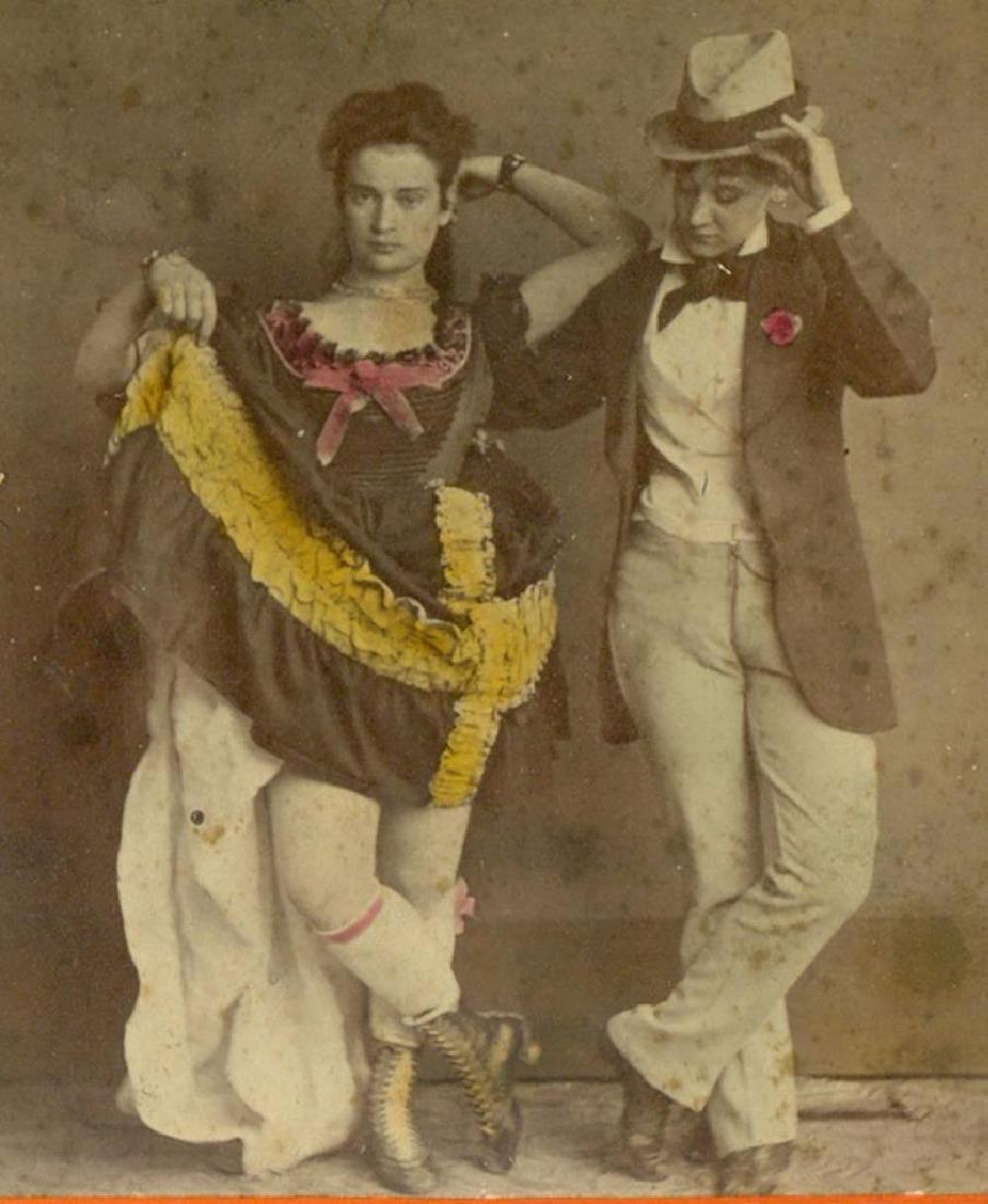 1880 Risque Lady Dress Hiked up Cross Dresser Woman (1 of 3)