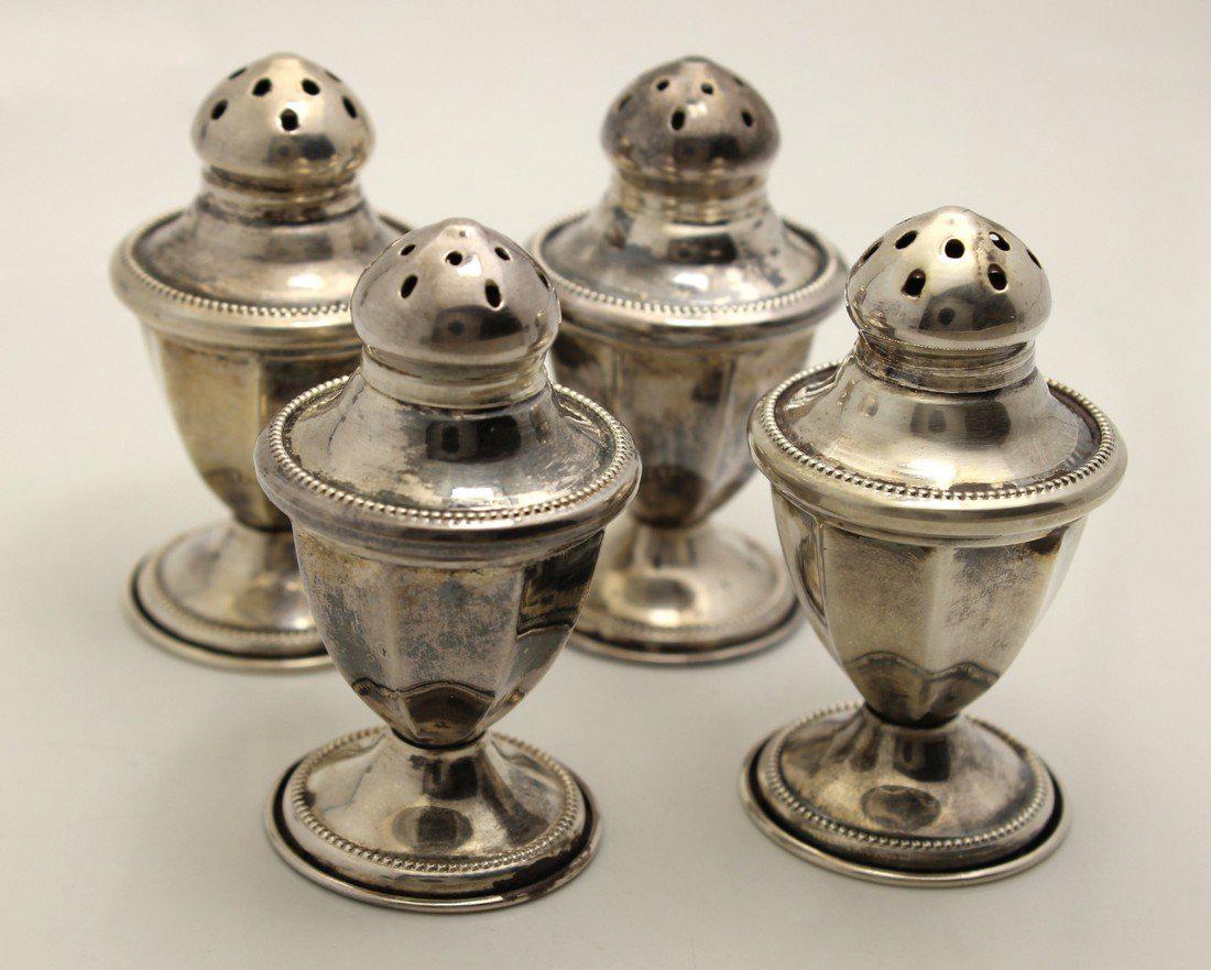 Vintage Sterling Silver Salt & Pepper Shakers, 2 Sets (1 of 4)