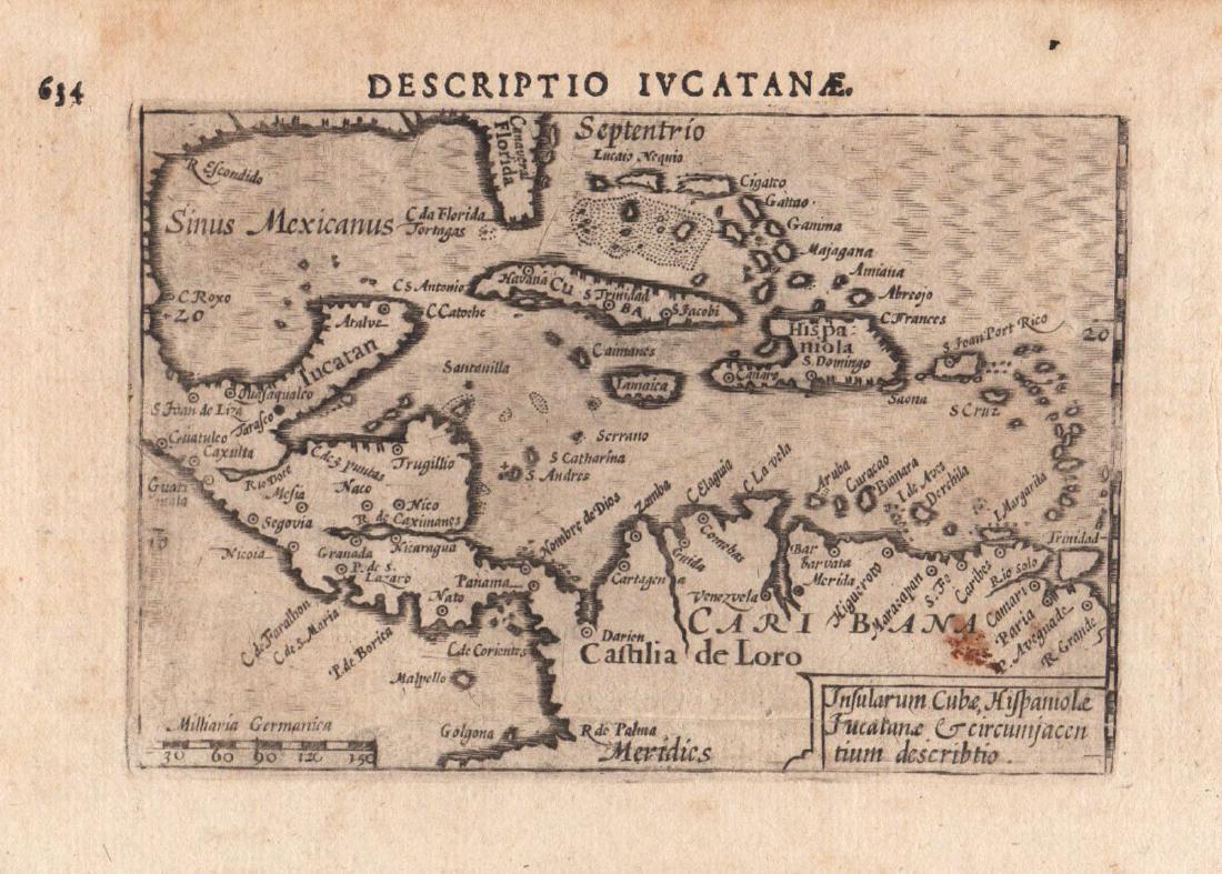 van den Keere / Langenes: Antique Map West Indies, 1598 (1 of 1)