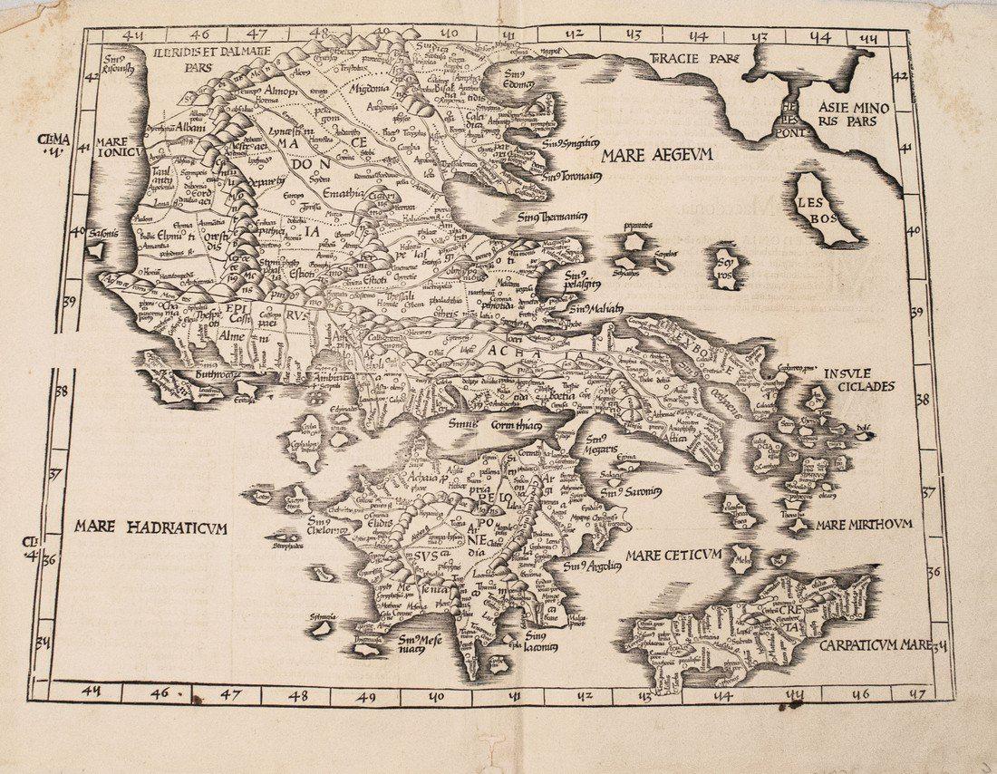 Fries: Antique Map of Greece, 1541 (1 of 1)