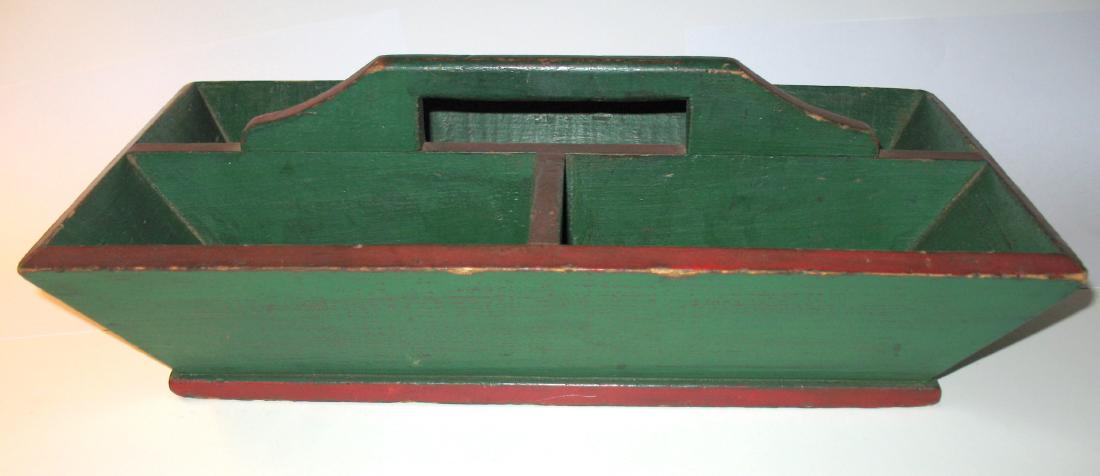 Red & Green Painted Knife Box (1 of 3)