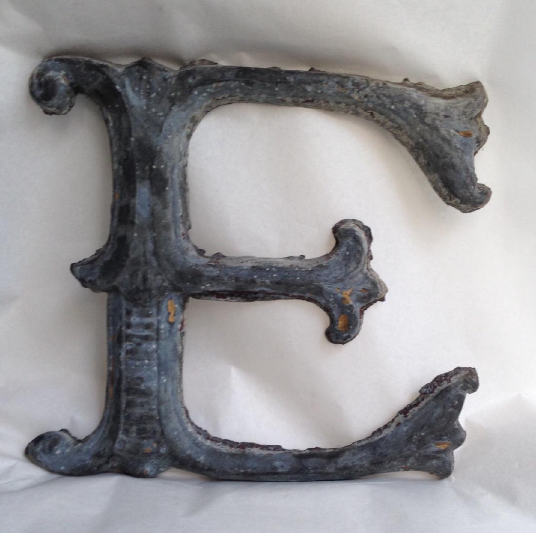 19th Century Zinc Letter E (1 of 4)