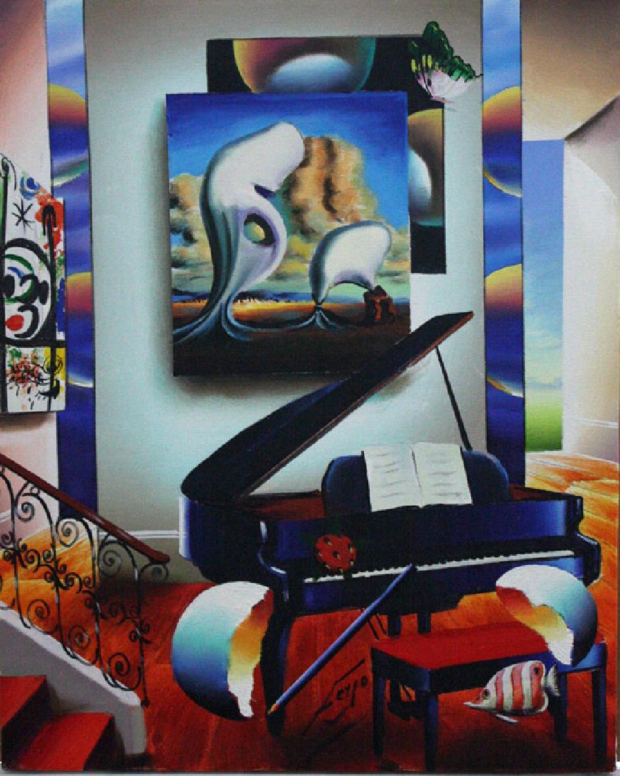 Music With Salvador Dali by Ferjo: Original Oil on Canvas, 16 x 20 in, Signed by Artist Please note that this lot has a confidential reserve. When you leave a bid in advance of the auction, submit your maximum. The bidder who has submi