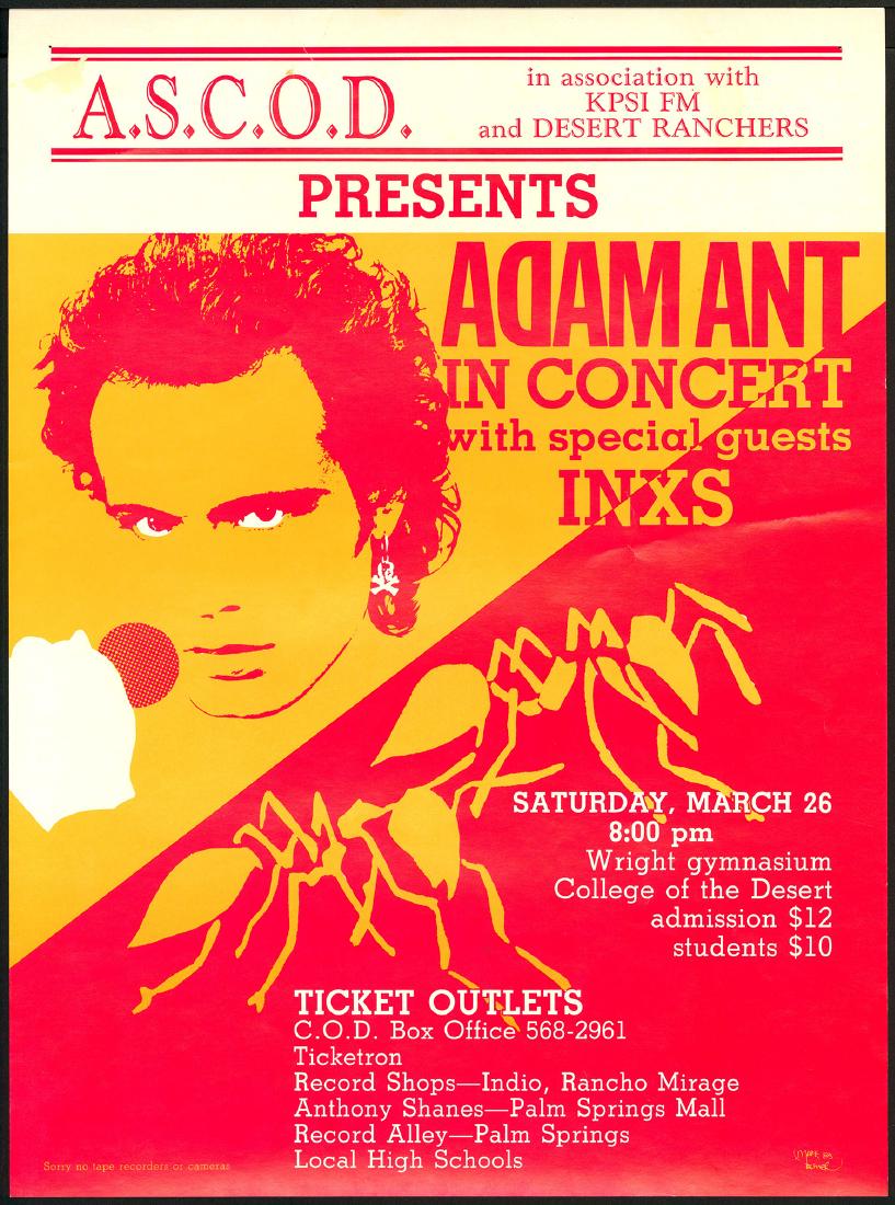 1983 Adam Ant / INXS Poster (1 of 1)