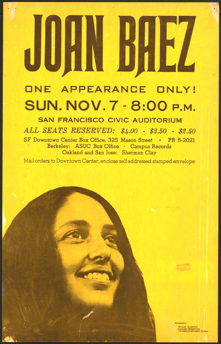 Rare 1965 Joan Baez Poster (1 of 1)