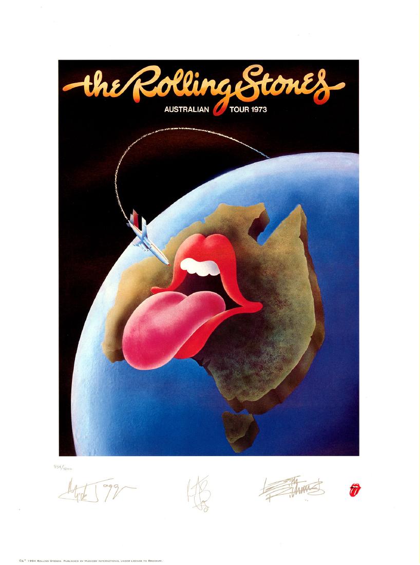 1973 Rolling Stones Australian Tour Reprint Poster
