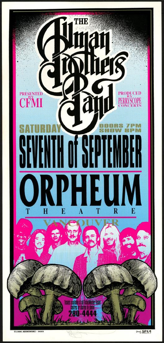 Beautiful Signed 1996 Allman Brothers Poster (1 of 1)