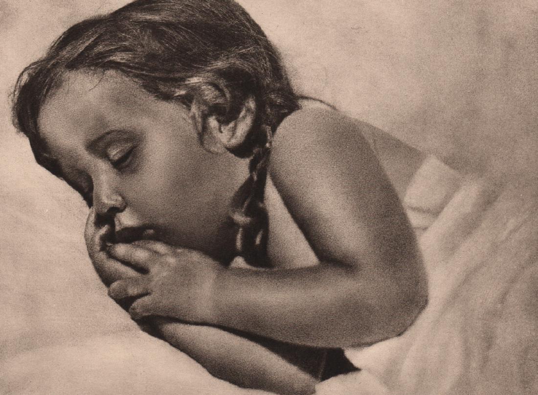JOSE ORTIZ ECHAGUE - L'Enfant Endormi: Artist: JOSE ORTIZ ECHAGUE Print Title: L'Enfant Endormi Medium: Sheet-fed Gravure Printing Date: 1932 Printed: France Image Size: 9.5 x 7 inches Jose Ortiz Echague 1886 - 1980) was a Spanish entrepre