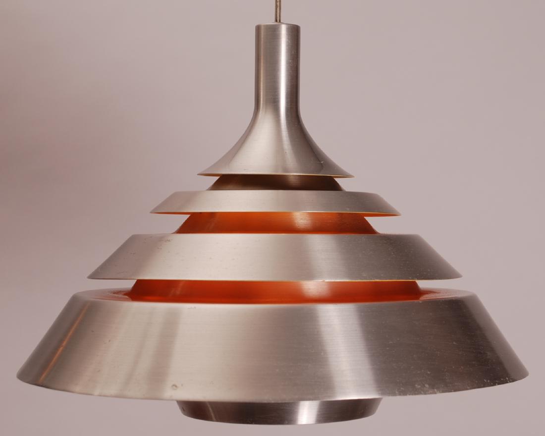 Rero Danish Danalight Aqva Pendant Lamp, 1990s: Item: Pendant lamp Maker: Dana Light Origin: Denmark Date/Period: 1990's Materials: Aluminium Size (inches): 15,74 x 12,59 Retro model "Aqva" Aluminium shades, inside orange painted. Danalight, Since 