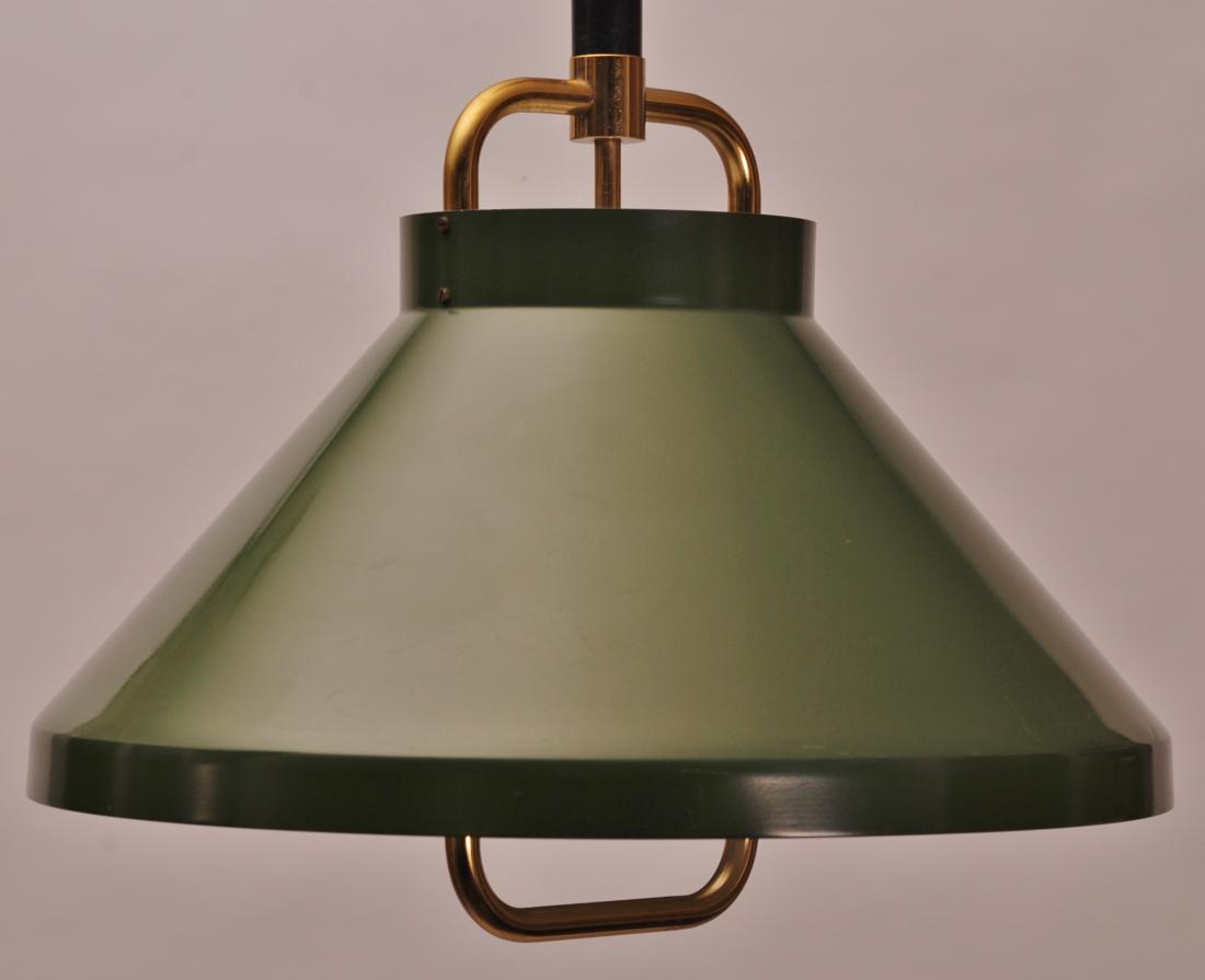 Jo Hammerborg Green Lacquer Pendant Lamp Tarok, 1977 (1 of 9)