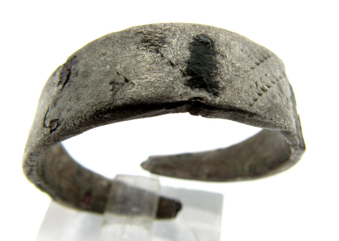 Medieval Viking Silver Decorated Ring (1 of 3)