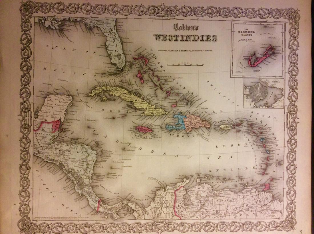 Colton: Antique Map of West Indies, 1859 (1 of 1)