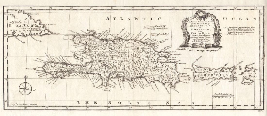 Bowen: Antique Map of Hispaniola & Puerto Rico, 1747 (1 of 1)