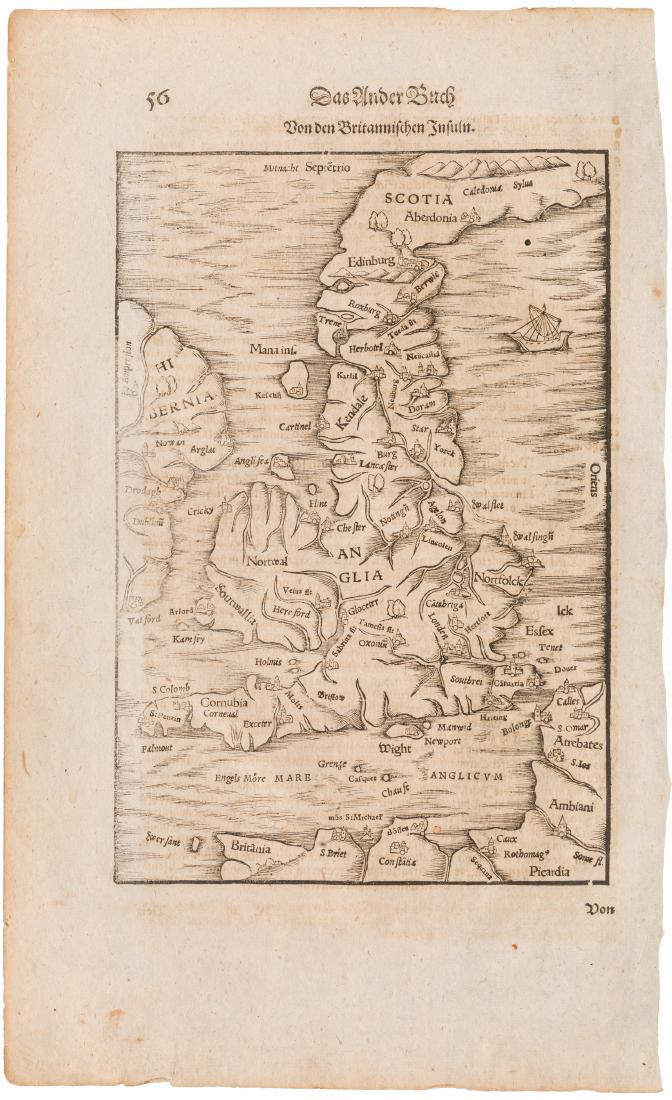 Munster: Antique Ptolemaic Map of British Isles, 1570 (1 of 2)