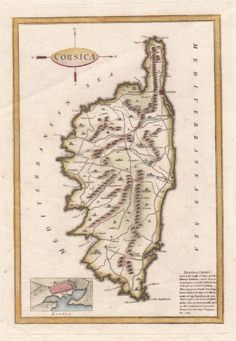 Cary: Antique Map of Corsica, 1794 (1 of 1)
