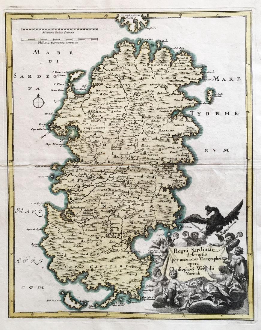 Weigel: Antique Map of Sardinia, 1720 (1 of 1)