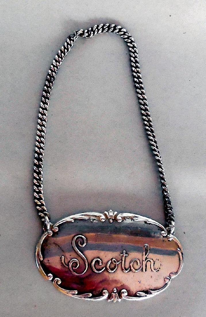 Vintage Sterling Silver Scotch Bottle Tag/Necklace (1 of 4)