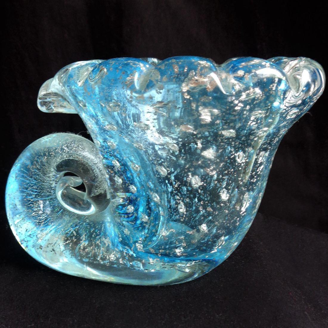 Murano Blue Silver Flecks Seashell Dish (1 of 3)