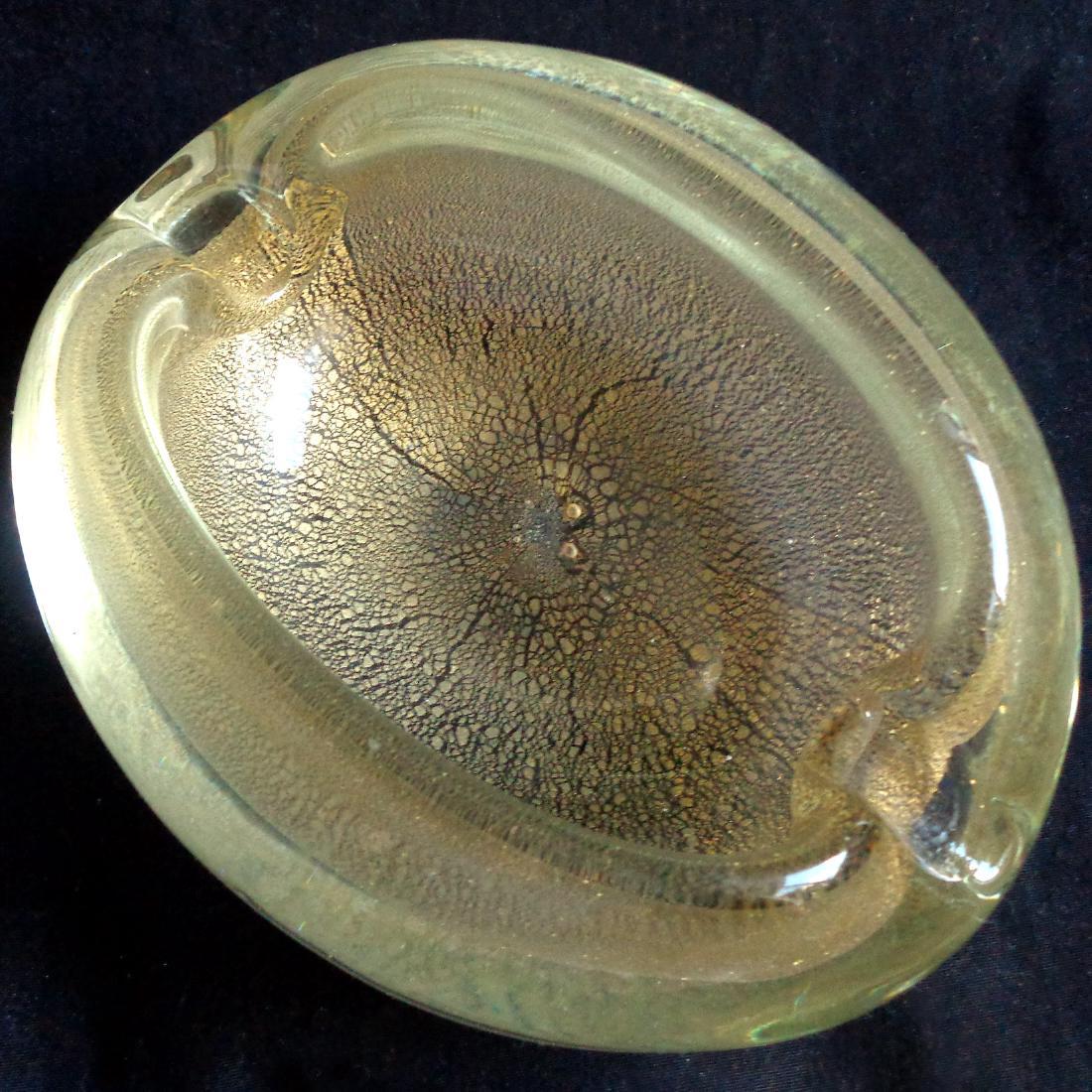 Murano Gold Flecks Pod Art Glass Bowl (1 of 3)