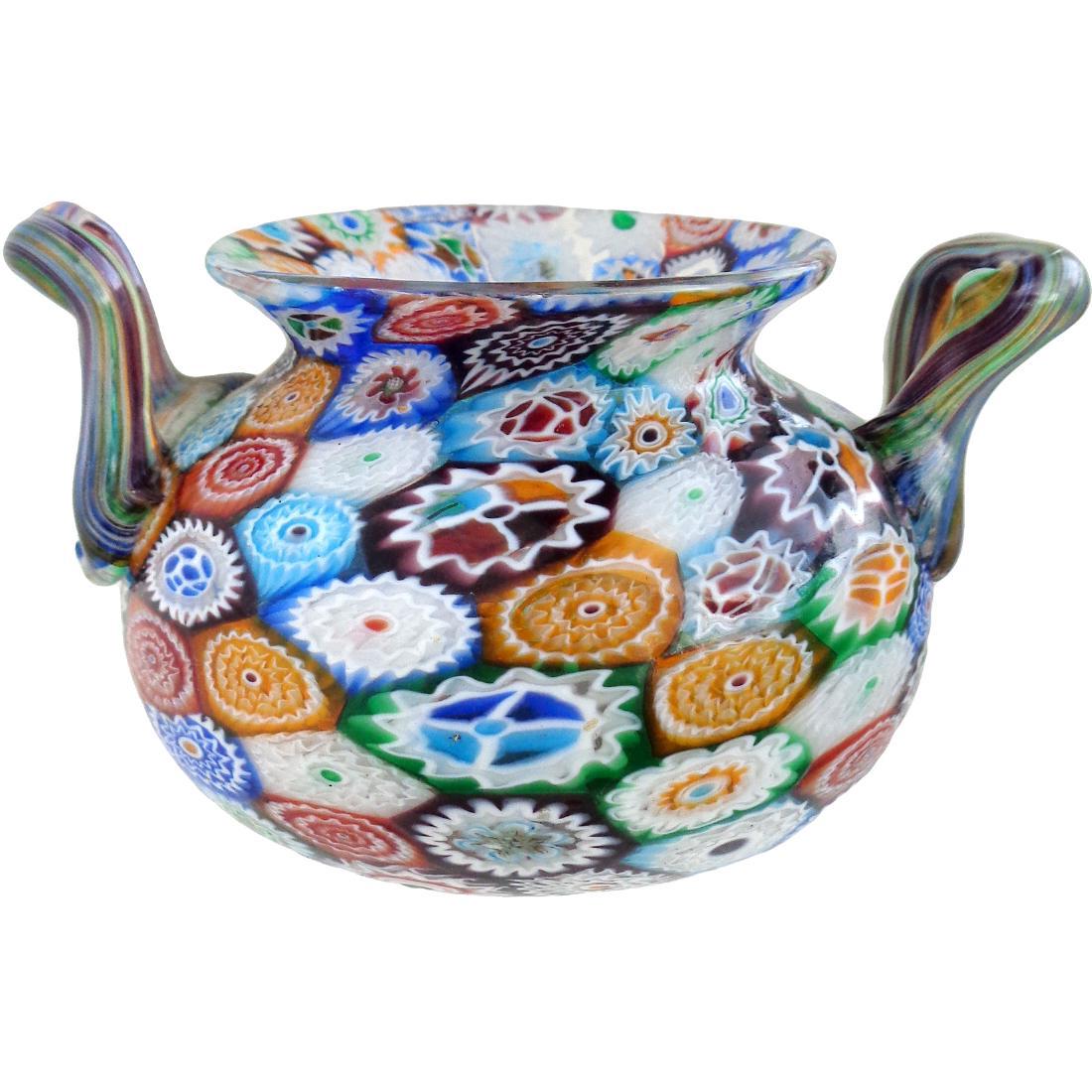 Fratelli Toso Murano Millefiori Flower Mosaic Dish (1 of 3)