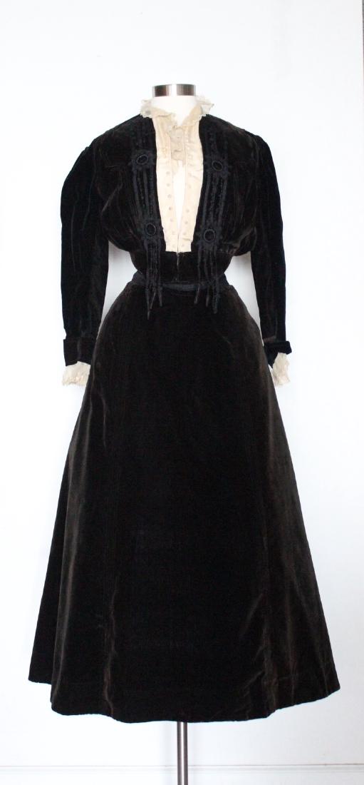 Early 1900's Velvet Jacket & Skirt Set (1 of 3)