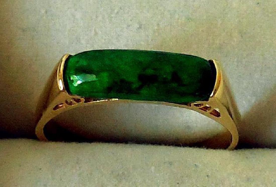 Mid-Century 14K Yellow Gold & Malachite Ring (1 of 8)